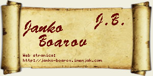 Janko Boarov vizit kartica